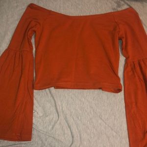 Burnt orange long sleeve crop